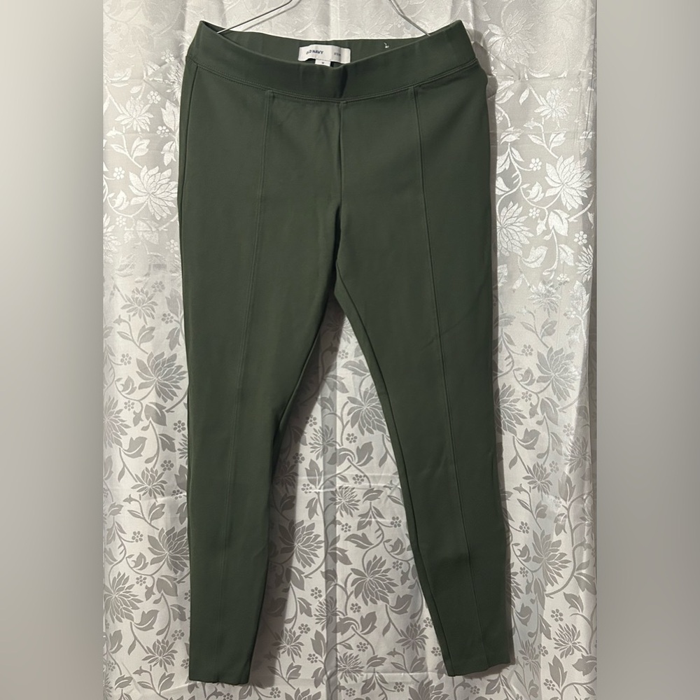 Old Navy Stevie Pants Talla M Verde Militar Stretch Elegantes.